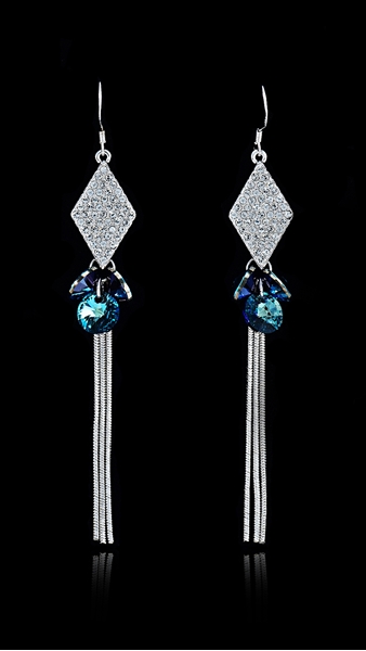 Picture of Trusted Tassels Platinum Plated Drop & Dangle