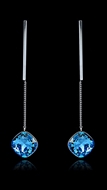 Picture of Innovatively Designed Platinum Plated Single Stone Drop & Dangle