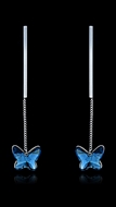 Picture of Cost Effective Dark Blue Platinum Plated Drop & Dangle