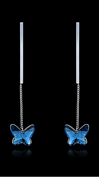 Picture of Cost Effective Dark Blue Platinum Plated Drop & Dangle