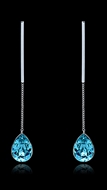 Picture of Shinning Platinum Plated Single Stone Drop & Dangle