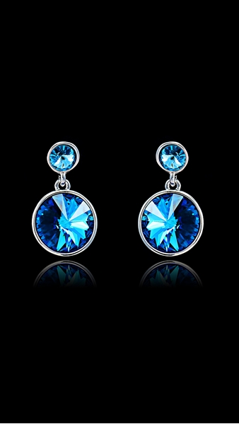 Picture of Superior Quality Swarovski Element Platinum Plated Drop & Dangle