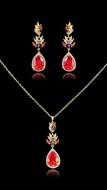 Picture of Charming Red Brass 2 Pieces Jewelry Sets