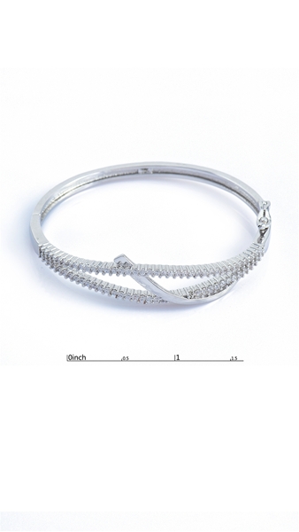 Picture of Online Shopping Platinum Plated Cubic Zirconia Bangles