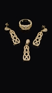 Picture of Independent Design Gold Plated Micro Pave Setting 3 Pieces Jewelry Sets