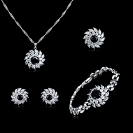 Picture of  Key & Lock Cubic Zirconia 4 Piece Jewelry Sets 3FF054562S