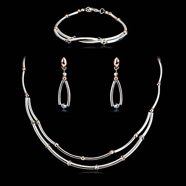 Picture of Casual Dubai Necklace and Earring Set of Original Design