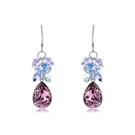 Picture of Distinctive Purple Swarovski Element Dangle Earrings with Low MOQ