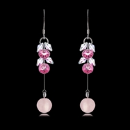 Picture of Great Value Pink Swarovski Element Pearl Drop & Dangle Earrings with Full Guarantee