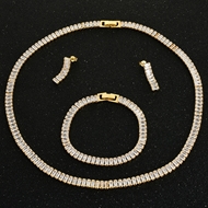 Picture of New Cubic Zirconia Copper or Brass 3 Piece Jewelry Set