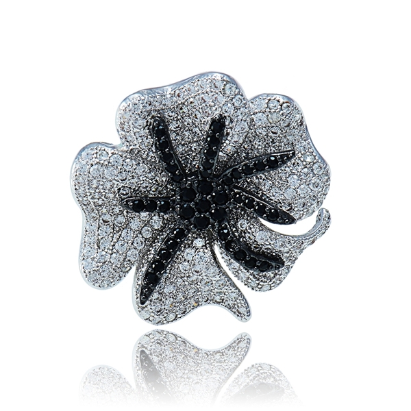 Picture of Customized Platinum Plated Floral Fashion Rings