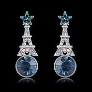 Picture of Brand New Blue Swarovski Element Dangle Earrings with SGS/ISO Certification