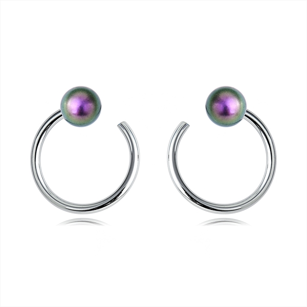 Picture of Good Swarovski Element Pearl Purple Stud Earrings