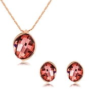 Picture of Wholesale Rose Gold Plated Artificial Crystal Necklace and Earring Set with No-Risk Return