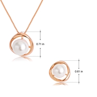 Picture of Wholesale Rose Gold Plated White Necklace and Earring Set with No-Risk Return