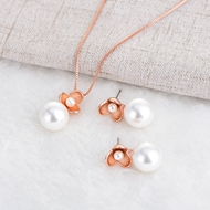 Picture of Purchase Rose Gold Plated White Necklace and Earring Set Exclusive Online