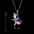 Picture of Nickel Free Purple Platinum Plated Pendant Necklace with Easy Return