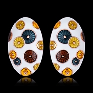 Picture of Impressive Rose Gold Plated Enamel Stud Earrings Factory Direct Supply