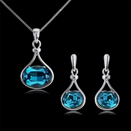 Picture of New Season Blue Classic Necklace and Earring Set with SGS/ISO Certification