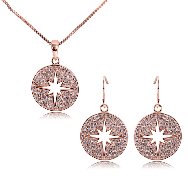 Picture of Classic Copper or Brass Necklace and Earring Set with Beautiful Craftmanship