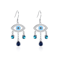 Picture of 925 Sterling Silver Blue Dangle Earrings in Flattering Style