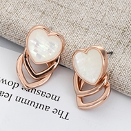 Picture of Designer Rose Gold Plated Shell Stud Earrings with No-Risk Return