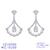 Picture of Beautiful Cubic Zirconia Platinum Plated Dangle Earrings