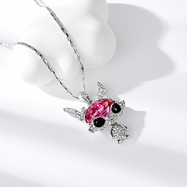 Picture of Good Swarovski Element Platinum Plated Pendant Necklace