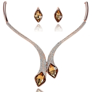 Picture of Delicate Curvy Crystal Big 2 Pieces Jewelry Sets