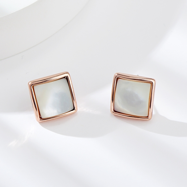 Picture of Staple Small White Stud Earrings