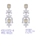 Picture of Good Cubic Zirconia Platinum Plated Dangle Earrings