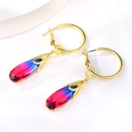 Picture of Unique Artificial Crystal Gold Plated Dangle Earrings