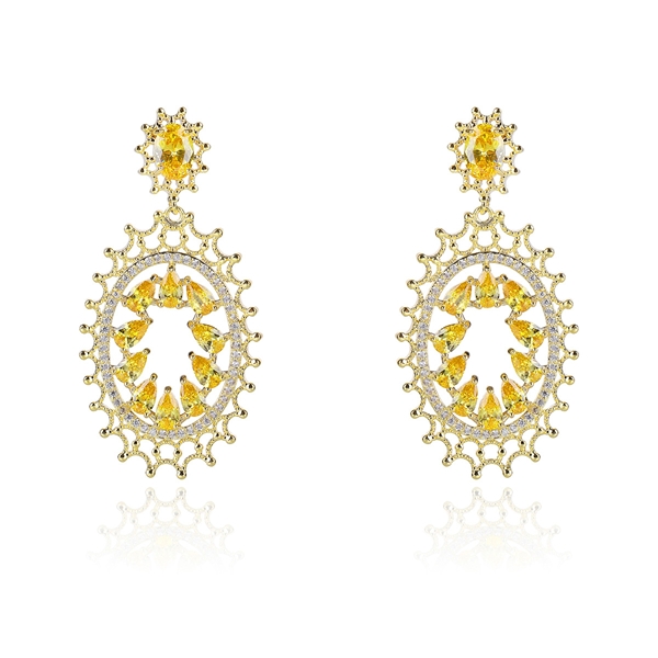 Picture of Inexpensive Gold Plated Copper or Brass Dangle Earrings from Reliable Manufacturer