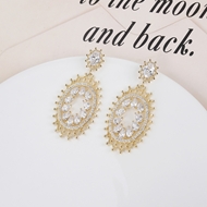 Picture of Brand New White Big Dangle Earrings with Full Guarantee