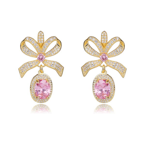 Picture of Recommended Pink Cubic Zirconia Dangle Earrings from Top Designer