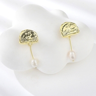 Picture of Trendy White Artificial Pearl Dangle Earrings with No-Risk Refund