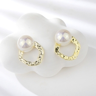 Picture of Good Artificial Pearl White Stud Earrings