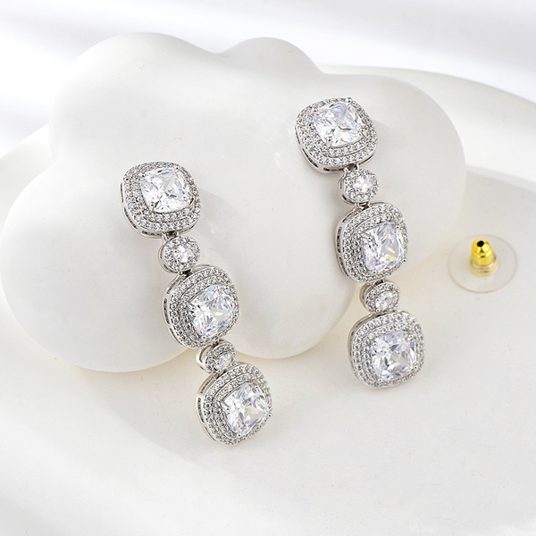 Picture of Top Cubic Zirconia Big Dangle Earrings