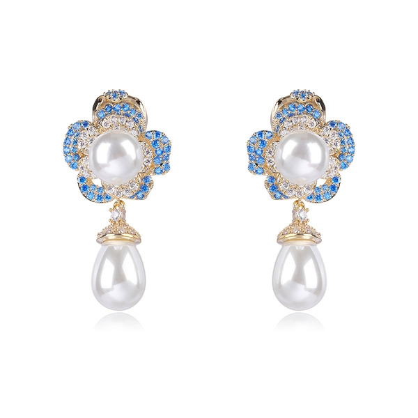 Picture of Featured Blue Luxury Dangle Earrings with Full Guarantee