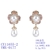 Picture of Wholesale Gold Plated White Dangle Earrings with No-Risk Return