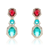 Picture of Fashion Cubic Zirconia Big Dangle Earrings