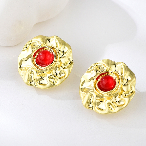 Picture of New Season Red Dubai Big Stud Earrings with SGS/ISO Certification