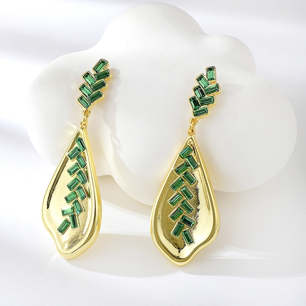 Picture of Featured Green Artificial Crystal Dangle Earrings with Full Guarantee