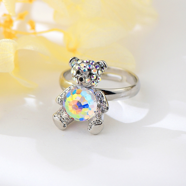 Picture of Good Swarovski Element Bear Adjustable Ring