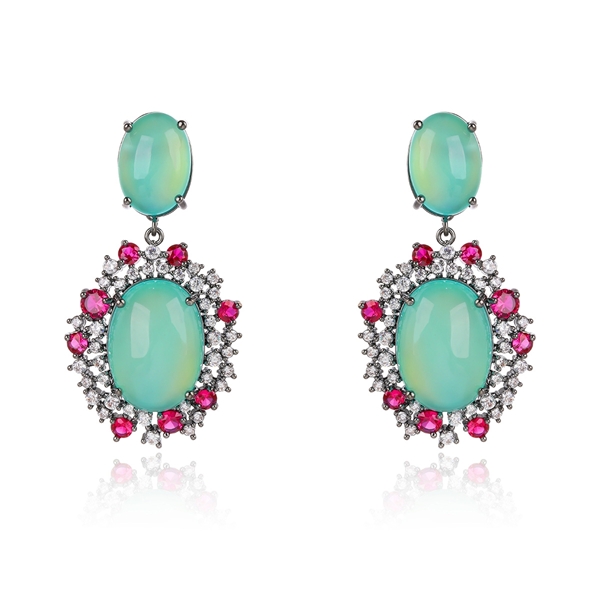 Picture of Distinctive Green Cubic Zirconia Dangle Earrings with Low MOQ