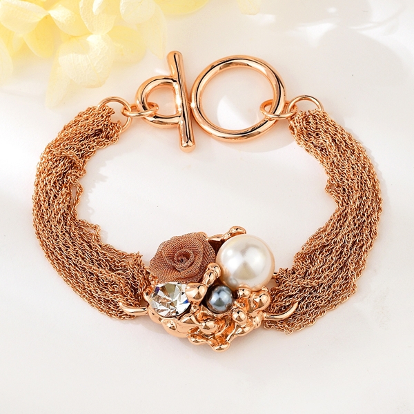 Picture of Latest Big Artificial Pearl Fashion Bracelet