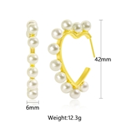 Picture of Best Artificial Pearl Gold Plated Small Hoop Earrings