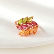 Picture of Delicate Colorful Adjustable Ring in Flattering Style