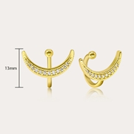 Picture of Good Cubic Zirconia Gold Plated Clip On Earrings