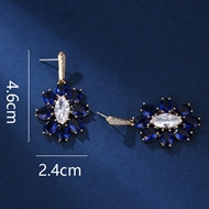 Picture of Featured Blue Flower Dangle Earrings with Full Guarantee